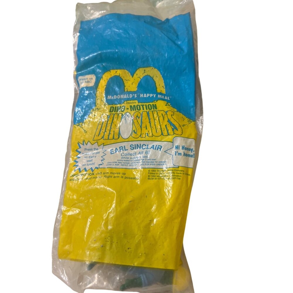 Vintage McDonalds Happy Meal Toy Dino-Motion Earl Sinclair 1992 New Sealed